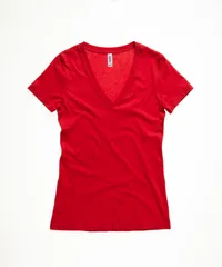 Damen Jersey Deep V-Ausschnitt T-Shirt