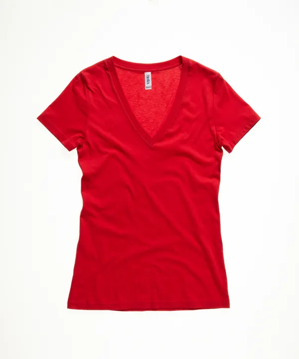 Damen Jersey Deep V-Ausschnitt T-Shirt