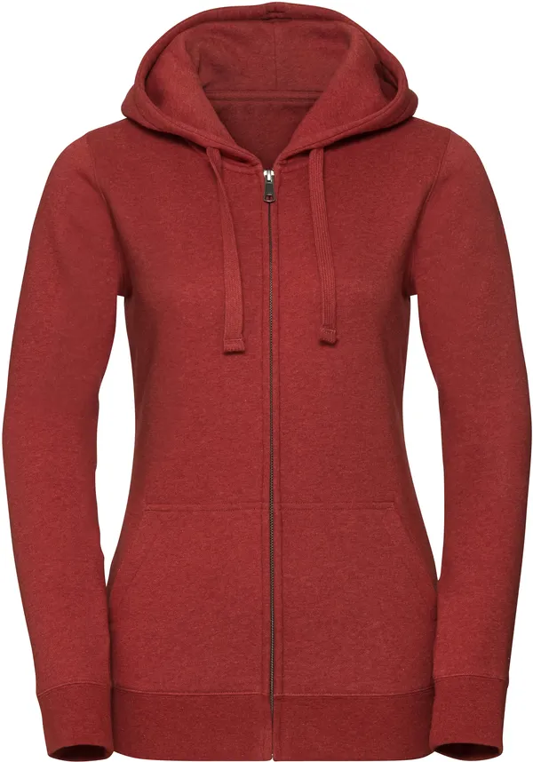 Damen Authentic Melange Kapuzen Sweatjacke