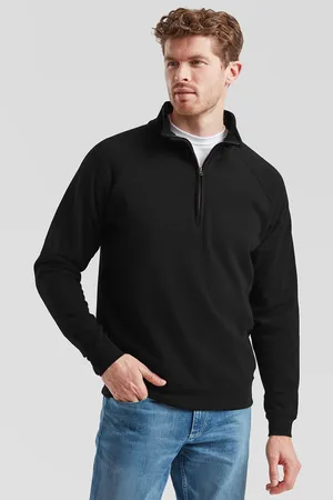 Classic Zip Neck Sweat Black