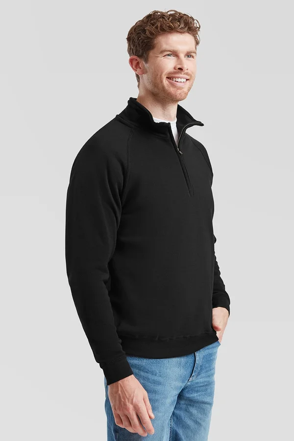 Classic Zip Neck Sweat Black