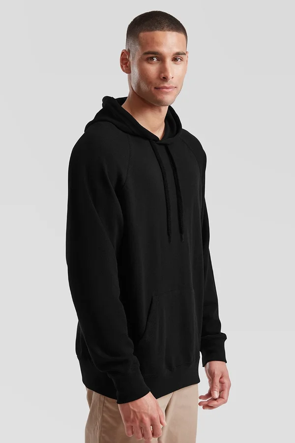 Lightweight Hooded Sweat Black