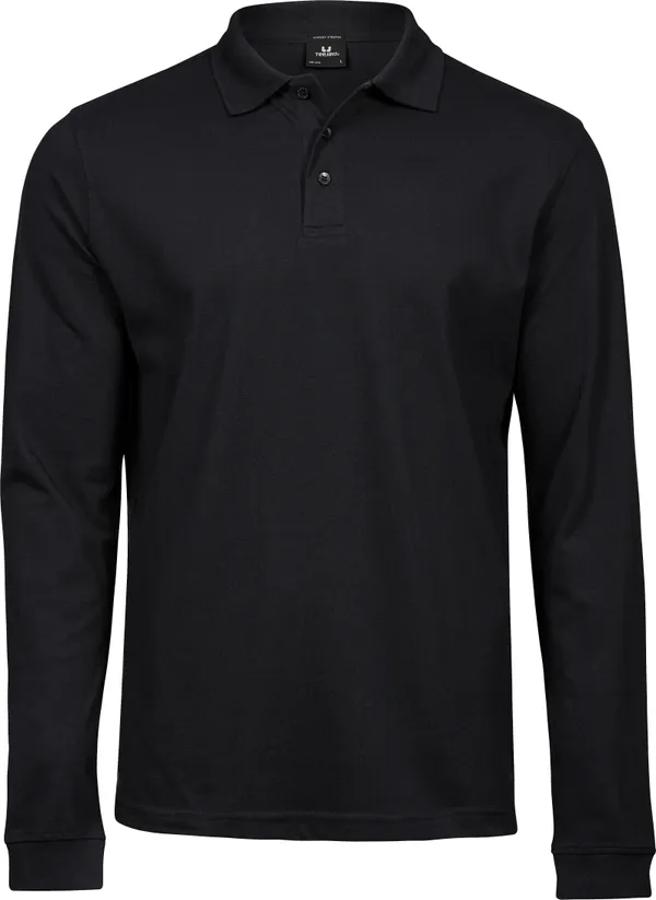 Herren Luxus Stretch Piqué Polo langarm