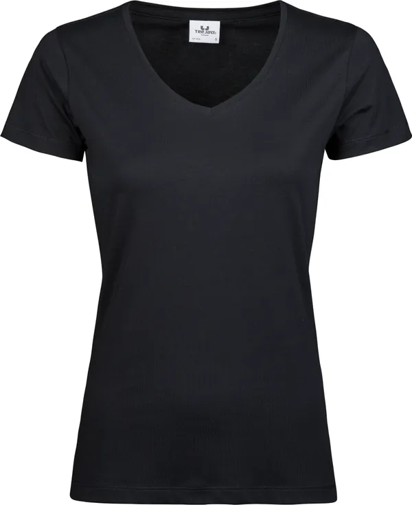 Damen Luxus V-Ausschnitt T-Shirt