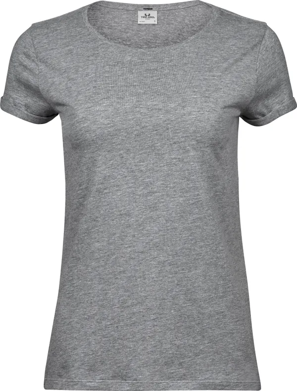 Damen T-Shirt mit Umschlag am Arm
