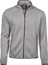 Herren Melange Strickfleece Jacke