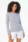 Women´s Long Sleeve Striped T-Shirt Marine