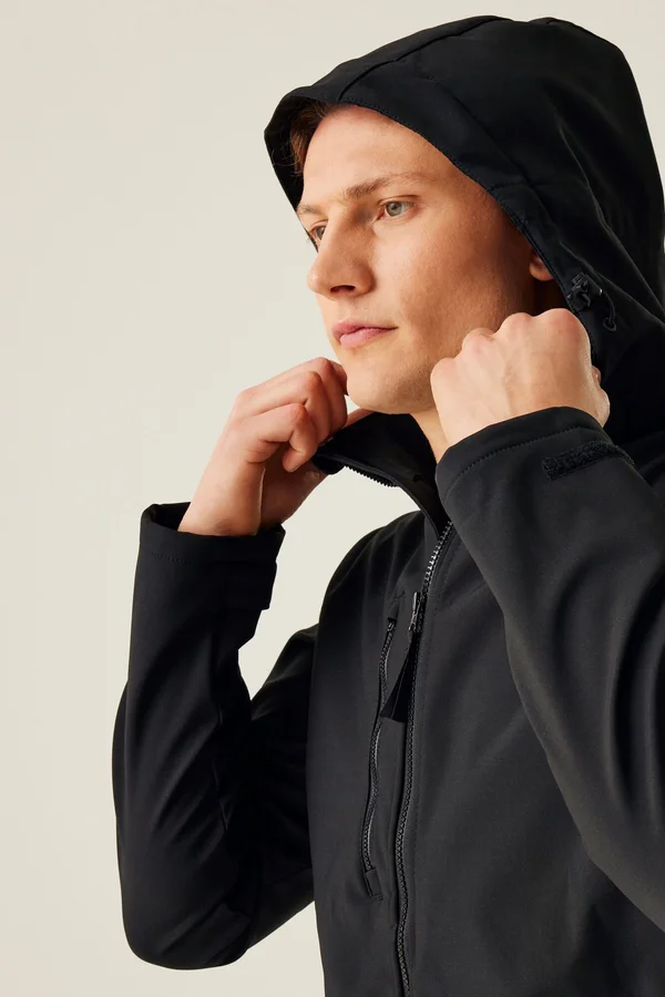 Venturer 3-Layer Printable Hooded Softshell Jacket Black / Black