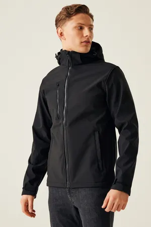 Venturer 3-Layer Printable Hooded Softshell Jacket Black / Black