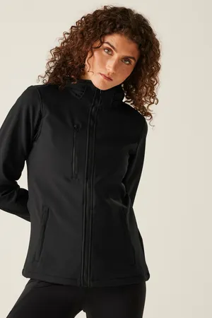 Women´s Venturer 3-Layer Printable Hooded Softshell Jacket Black / Black