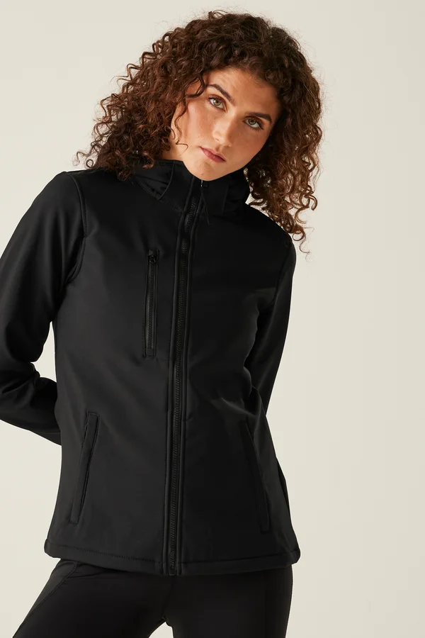 Women´s Venturer 3-Layer Printable Hooded Softshell Jacket Black / Black