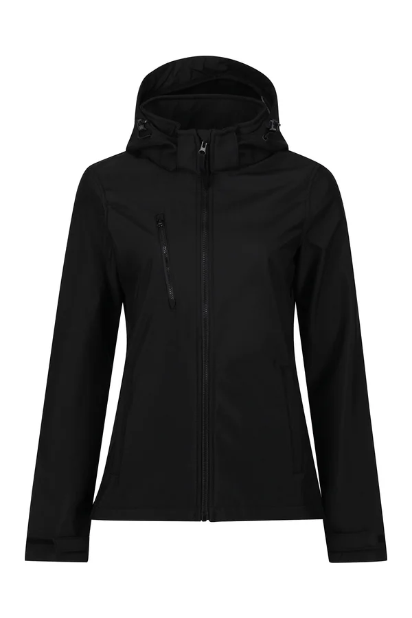 Women´s Venturer 3-Layer Printable Hooded Softshell Jacket Black / Black