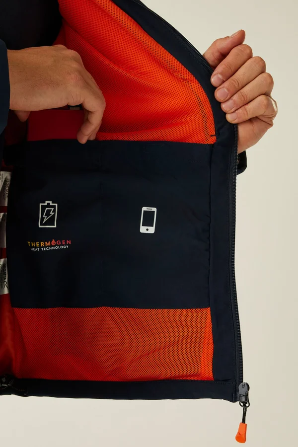 Thermogen Powercell 5000 Heated Softshell Jacket Navy / Magma Orange