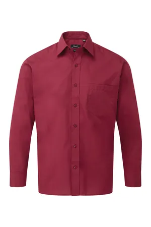 Men´s Poplin Long Sleeve Shirt Burgundy