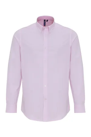 Men´s Cotton Rich Oxford Stripes Shirt White / Pink (ca. Pantone 1895C)
