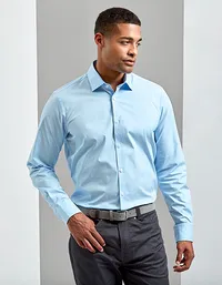 Men´s Stretch Fit Poplin Long Sleeve Cotton Shirt