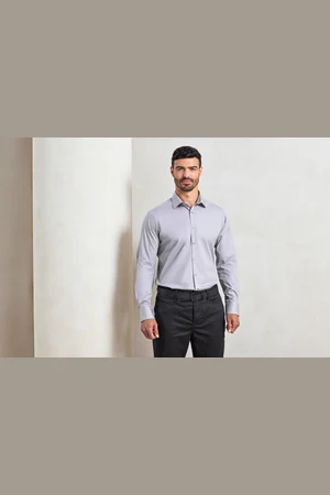 Men´s Stretch Fit Poplin Long Sleeve Cotton Shirt