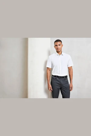 Men´s Stretch Fit Poplin Short Sleeve Cotton Shirt