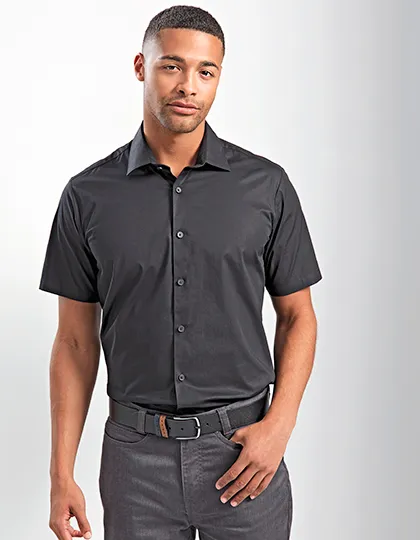 Men´s Stretch Fit Poplin Short Sleeve Cotton Shirt