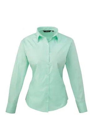 Women´s Poplin Long Sleeve Blouse Aqua