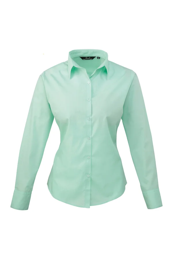 Women´s Poplin Long Sleeve Blouse Aqua