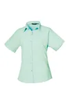 Women´s Poplin Short Sleeve Blouse Aqua