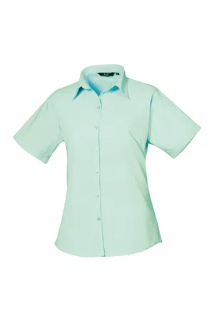 Women´s Poplin Short Sleeve Blouse Aqua