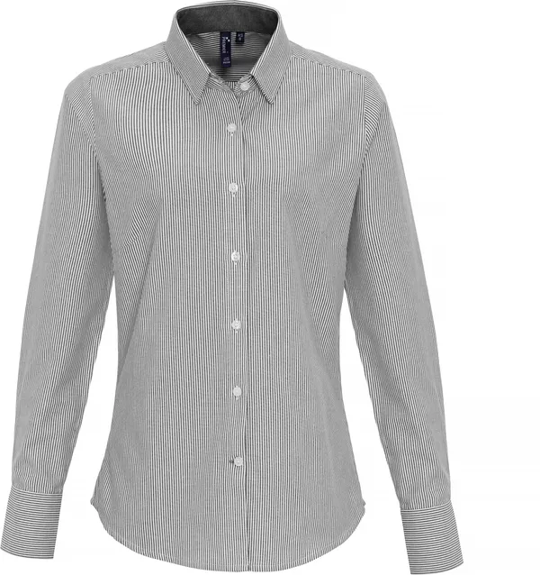Oxford Bluse Streifen langarm