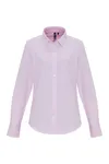 Women´s Cotton Rich Oxford Stripes Shirt White / Pink (ca. Pantone 1895C)