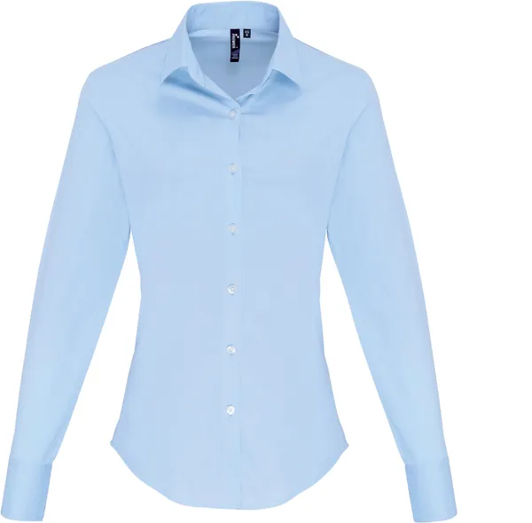 Popeline Stretch Bluse langarm