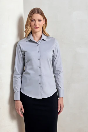 Women´s Stretch Fit Poplin Long Sleeve Cotton Shirt
