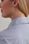 Women´s Stretch Fit Poplin Long Sleeve Cotton Shirt Silver (ca. Pantone 428C)