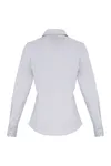 Women´s Stretch Fit Poplin Long Sleeve Cotton Shirt Silver (ca. Pantone 428C)