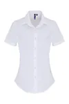 Women´s Stretch Fit Poplin Short Sleeve Cotton Shirt White