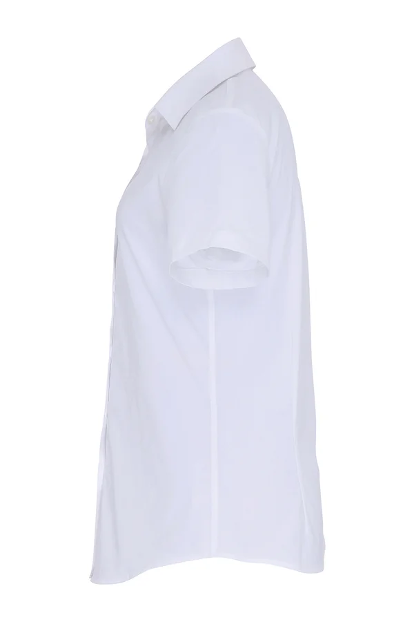 Women´s Stretch Fit Poplin Short Sleeve Cotton Shirt White