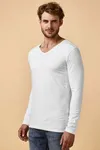 Men´s V-Neck T-Shirt Long Sleeve White