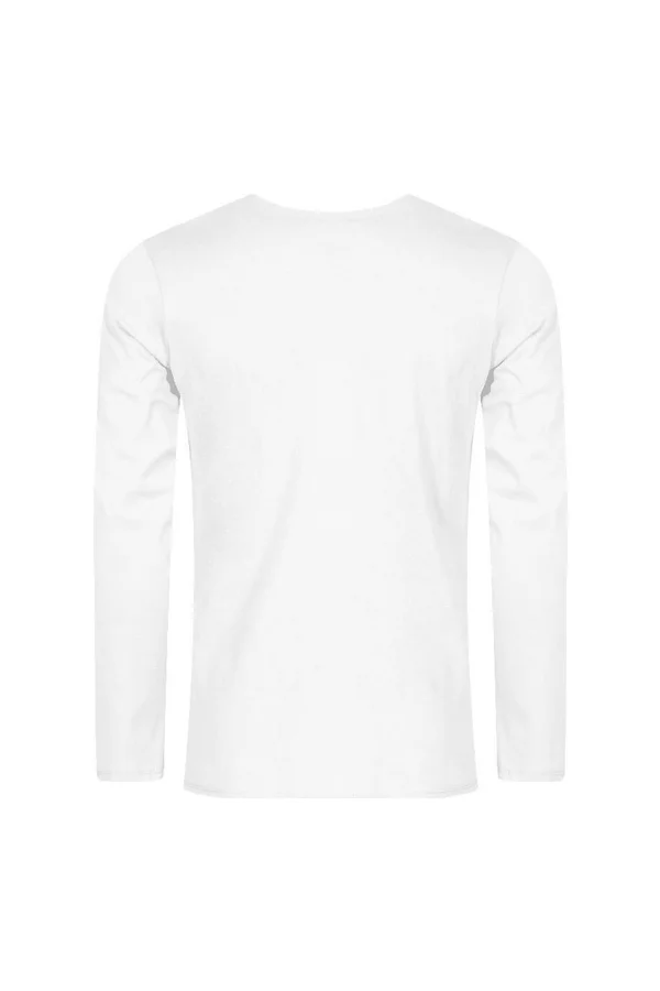 Men´s V-Neck T-Shirt Long Sleeve White