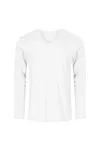 Men´s V-Neck T-Shirt Long Sleeve White