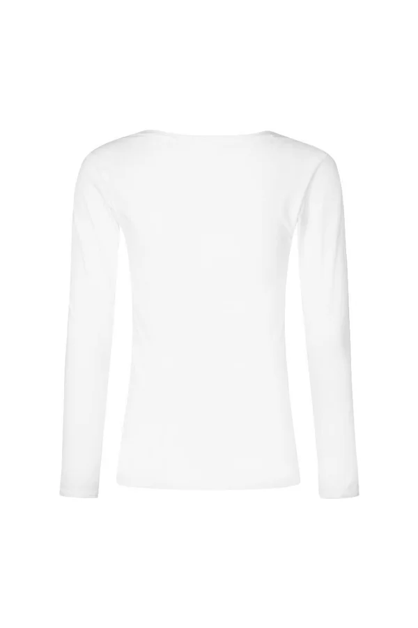 Women´s V-Neck T-Shirt Long Sleeve White