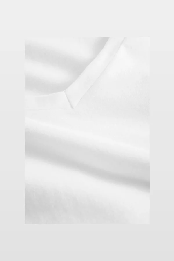 Women´s V-Neck T-Shirt Long Sleeve White
