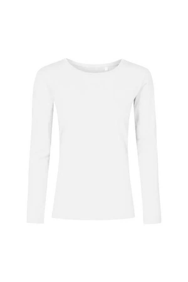 Women´s Roundneck T-Shirt Long Sleeve White