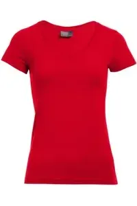 Damen Slim Fit V-Ausschnitt T-Shirt