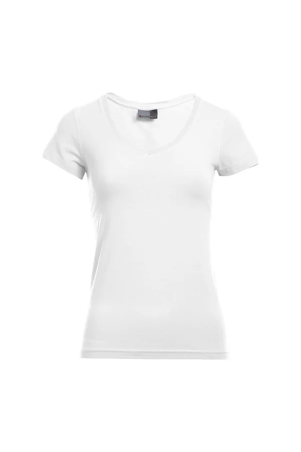 Women´s Slim Fit V-Neck-T White
