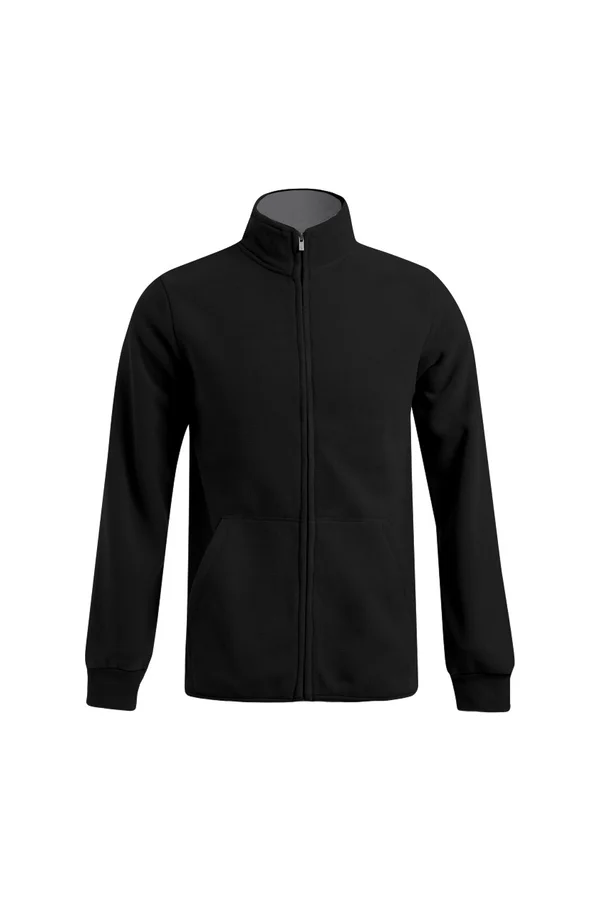 Men´s Double Fleece Jacket Light Grey / Black