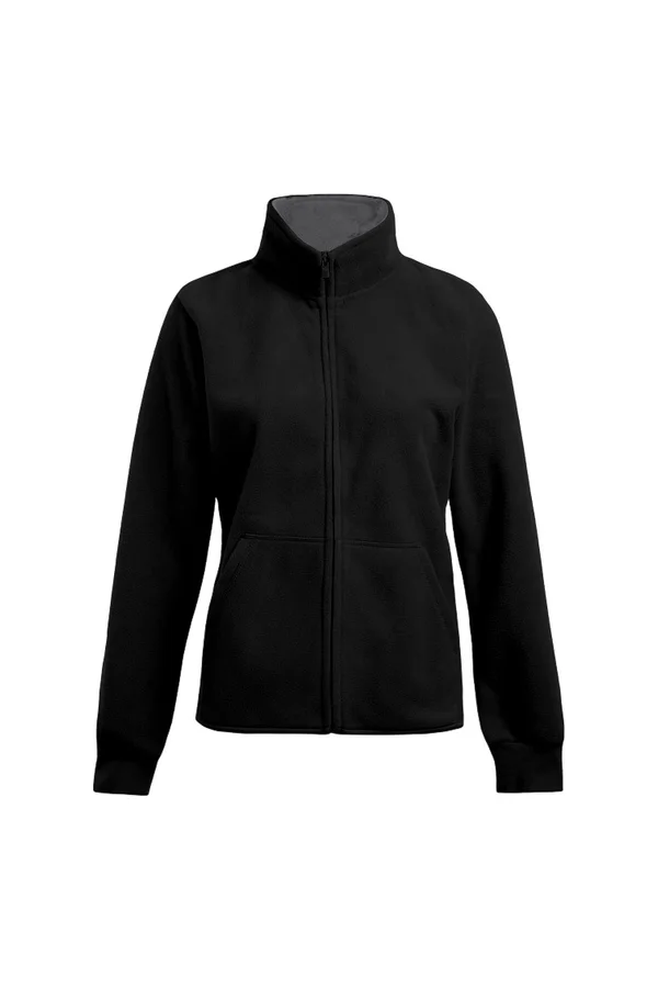 Women´s Double Fleece Jacket Light Grey / Black