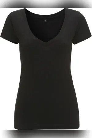 Damen Jersey V-Ausschnitt T-Shirt