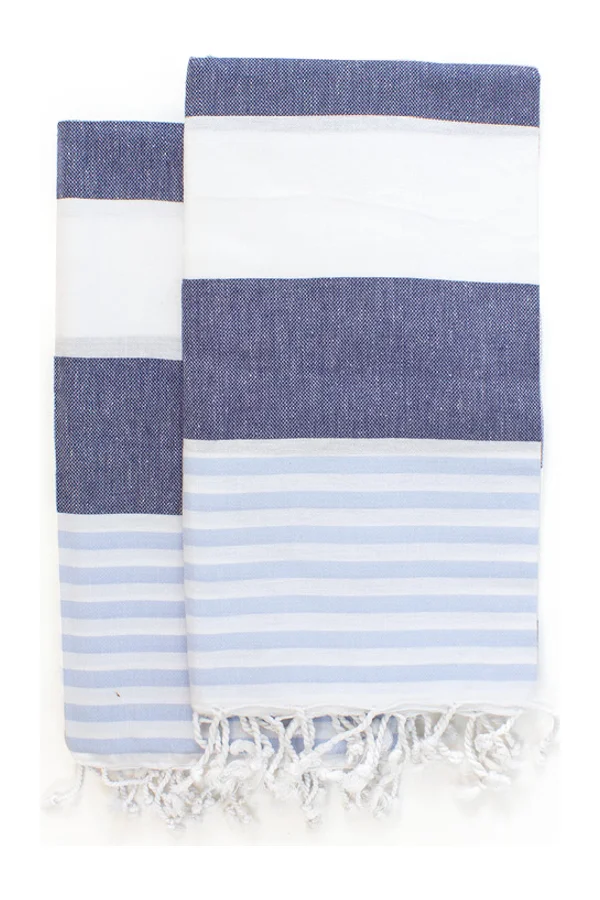Hamamtuch "Marine" navy/light blue