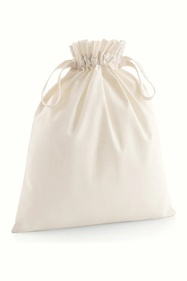 Organic Cotton Draw Cord Bag Natural