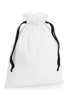 Cotton Gift Bag with Ribbon Drawstring soft white/black