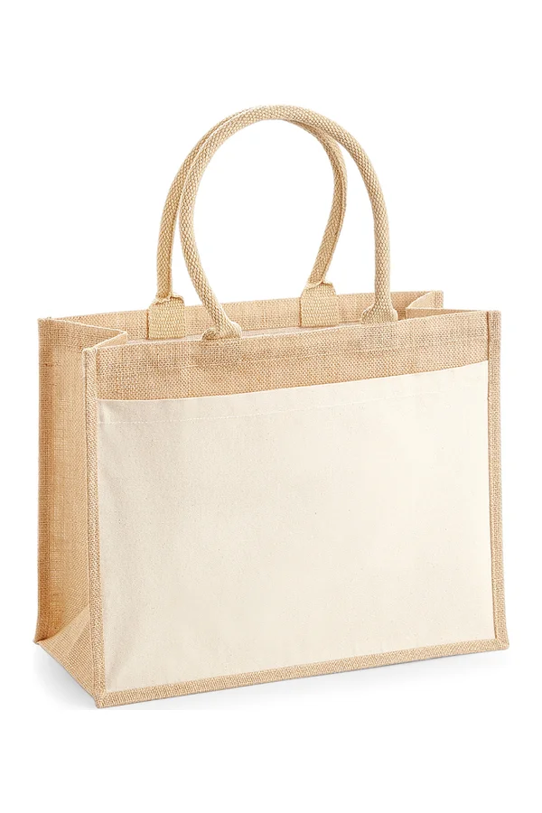 Cotton Pocket Jute Shopper Natural